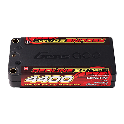 baterie Gens ace Redline 2.0 Series Shorty LCG 4400mAh 7.6V 2S 140C HV LiPo (5mm, 163g)
