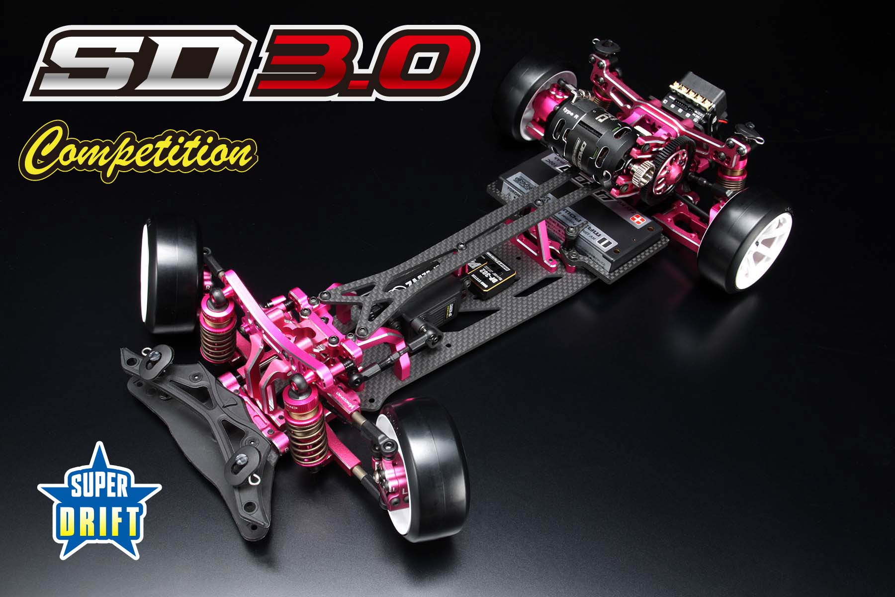 podvozek Yokomo Super Drift SD 3.0 Competition Pink Version Kit (Limited production)