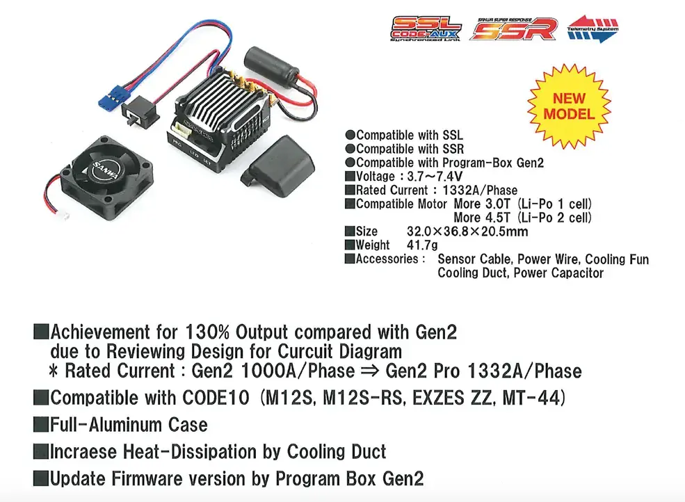 regulátor Sanwa Super Vortex PRO Generation 2 ESC Drift
