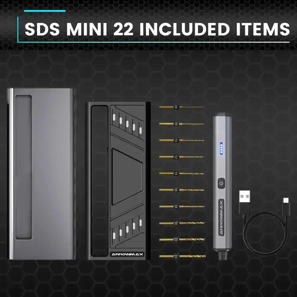 ARROWMAX mini elektrická vrtačka SDS Mini (Space Gray)