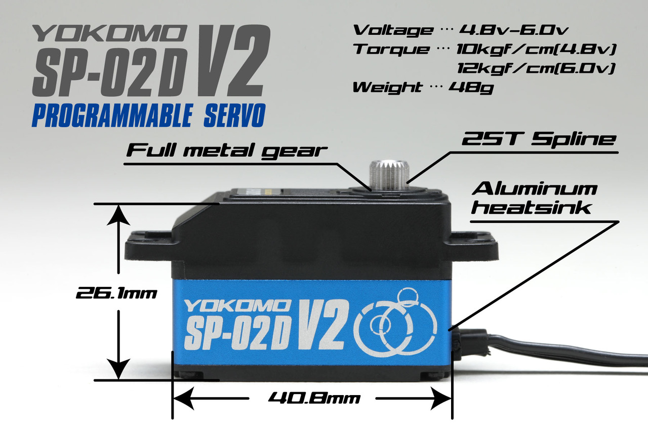 servo Yokomo SP-02D Blue Low Profile Programmable (RWD Drift Spec/12.0kg/6.0V) Coreless Servo