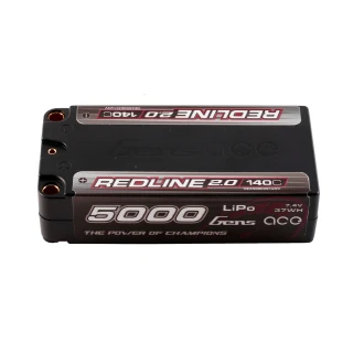 Gens ace Redline 2.0 Series Shorty LCG 5000mAh 7.4V 2S 140C LiPo (5mm, 214g)