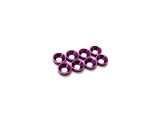 podložky Hiro Seiko 3mm Alloy Countersunk Washer (S-Size, Purple, 8pcs)