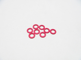 podložky Hiro Seiko 3mm Alloy Spacer Set - 0.5mm (Red, 8pcs)