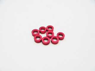 podložky Hiro Seiko 3mm Alloy Spacer Set - 2.0mm (Red, 8pcs)