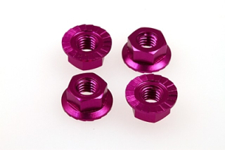 matičky Hiro Seiko 4mm Alloy Serrated Wheel Nut (Purple, 4pcs)