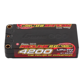 baterie Gens ace Redline 2.0 Series Shorty 4200mAh 7.6V 2S 140C HV LiPo (5mm, 157g)