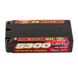 baterie Gens ace Redline 2.0 Series Shorty 5300mAh 7.6V 2S 140C HV LiPo (5mm, 199g)