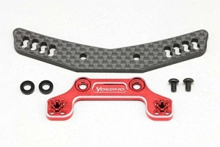 Yokomo YD-2 Hybrid Front Shock Tower (Graphite/Red Aluminum)
